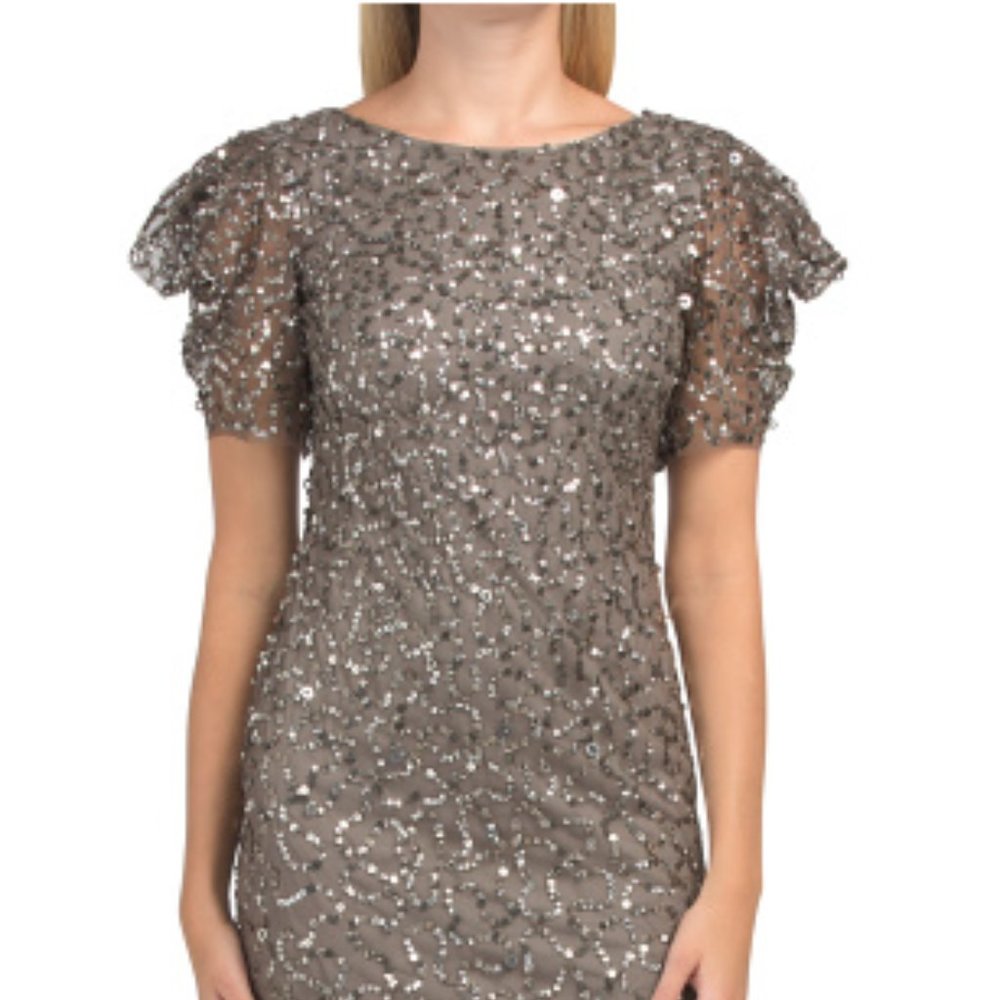 Adrianna Papell Beaded Midi Dress